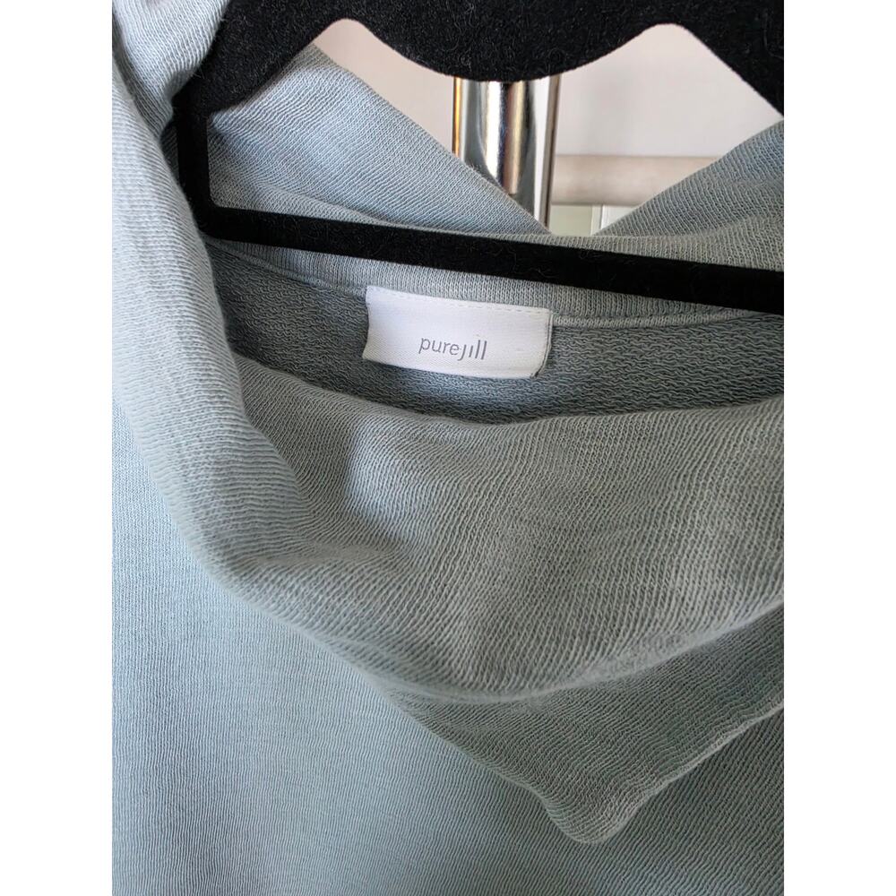 Pure Jill Split Neck Terry Lined Boxy Knit Top Light Blue Size M - Picture 3 of 5